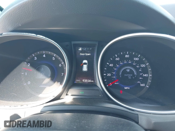 2014 Hyundai Santa Fe Sport with VIN 5XYZU3LB8EG126876, listed as a IAAI auction lot 41897147 with 93,516 mi miles. Bid and sale history available at carsss.com. Image 7.