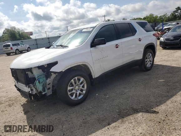 2020 Chevrolet Traverse LS with VIN 1GNERFKW7LJ294082, listed as a Copart auction lot 57498095 with 47,760 mi miles and Salvage title. Bid and sale history available at DreamBid. Image 1.