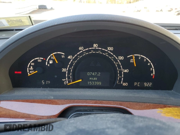 2006 Mercedes-Benz S 430 with VIN WDBNG83J86A461436, listed as a Copart auction lot 74079764 with 153,399 mi miles and Salvage Title. Bid and sale history available at carsss.com. Image 9.