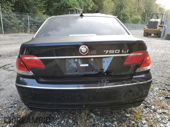 2006 BMW 7 Series 750Li with VIN WBAHN83596DT25366, listed as a Copart auction lot 71251924 with Not Provided miles and Salvage Title. Bid and sale history available at carsss.com. Image 6.