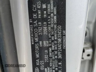 2021 Kia Forte LXS z VIN 3KPF24AD1ME334550, wystawiony jako Copart lot #58442565 z przebiegiem 63 556 mil mil oraz Szkoda całkowita • Salvage title. Historia ofert i sprzedaży dostępna na DreamBid. Obrazek 12.
