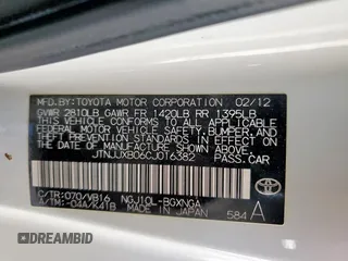 2012 Scion iQ с VIN JTNJJXB06CJ016382, выставлен на аукционе Copart как лот 59811905 с пробегом 115 911 миль миль и Списание • Salvage title. История ставок и продаж доступна на DreamBid. Изображение 12.