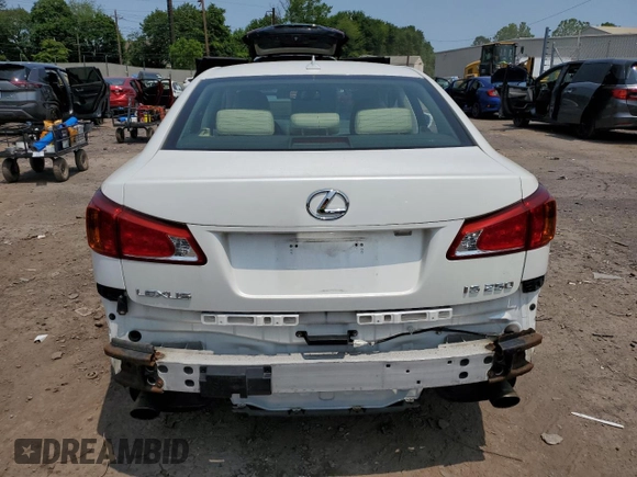 2009 Lexus IS 250 with VIN JTHCK262695029464, listed as a Copart auction lot 58056685 with Not provided miles and Salvage title. Bid and sale history available at DreamBid. Image 6.