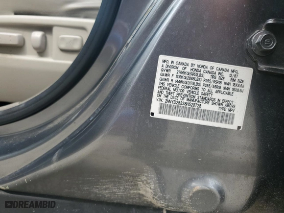 2008 Acura MDX Tech Pkg with VIN 2HNYD28338H520728, listed as a Copart auction lot 46188815 with 0 mi miles and Salvage Title. Bid and sale history available at carsss.com. Image 13.