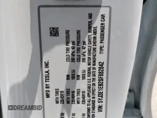 2025 Tesla Model 3 Long Range with VIN 5YJ3E1EB2SF882842, listed as a Copart auction lot 58424635 with 10,817 mi miles and Salvage title. Bid and sale history available at DreamBid. Image 12.