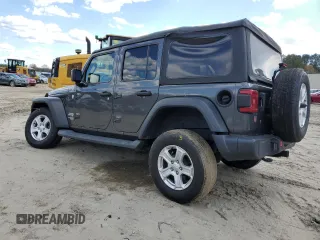2019 Jeep Wrangler Unlimited Sport S with VIN 1C4HJXDG7KW670905, listed as a Copart auction lot 53114955 with 77,729 mi miles and Salvage title. Bid and sale history available at DreamBid. Image 2.