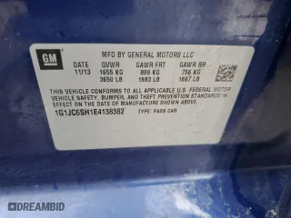 2014 Chevrolet Sonic LT with VIN 1G1JC6SH1E4138382, listed as a Copart auction lot 47669445 with 81,006 mi miles and Salvage Title. Bid and sale history available at carsss.com. Image 12.