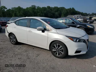 2021 Nissan Versa SV with VIN 3N1CN8EV0ML878153, listed as a Copart auction lot 59637955 with 76,673 mi miles and Salvage title. Bid and sale history available at DreamBid. Image 4.