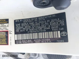 2014 Toyota Camry Hybrid LE with VIN 4T1BD1FK7EU114178, listed as a IAAI auction lot 41833139 with 175,117 mi miles. Bid and sale history available at carsss.com. Image 9.