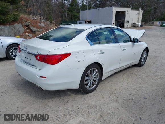 2015 Infiniti Q50 Premium z VIN JN1BV7ARXFM399617, wystawiony jako IAAI lot #41884672 z przebiegiem 116 320 mil mil oraz . Historia ofert i sprzedaży dostępna na DreamBid. Obrazek 4.