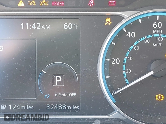 2020 Nissan LEAF SV with VIN 1N4AZ1CP4LC307981, listed as a IAAI auction lot 42068236 with 32,488 mi miles and . Bid and sale history available at DreamBid. Image 16.