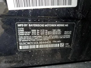 2020 BMW X7 xDrive40i with VIN 5UXCW2C03L9B44405, listed as a Copart auction lot 86332544 with 0 mi miles and Salvage Title. Bid and sale history available at carsss.com. Image 13.