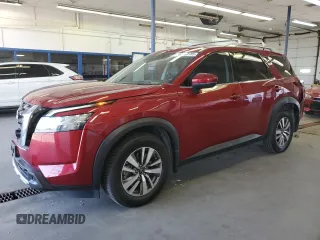 2023 Nissan Pathfinder SL with VIN 5N1DR3CC7PC221341, listed as a Copart auction lot 60569185 with 26,296 mi miles and Salvage title. Bid and sale history available at DreamBid. Image 1.