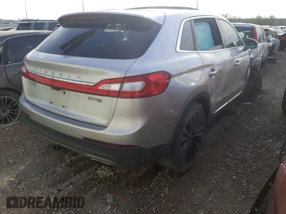 2016 Lincoln MKX Reserve with VIN 2LMTJ8LP8GBL38336, listed as a Copart auction lot 86438854 with 94,327 mi miles and Salvage Title. Bid and sale history available at DreamBid. Image 3.