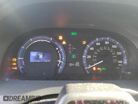 2010 Lexus HS 250h with VIN JTHBB1BA5A2012552, listed as a Copart auction lot 41705875 with 194,195 mi miles and Salvage Title. Bid and sale history available at DreamBid. Image 9.