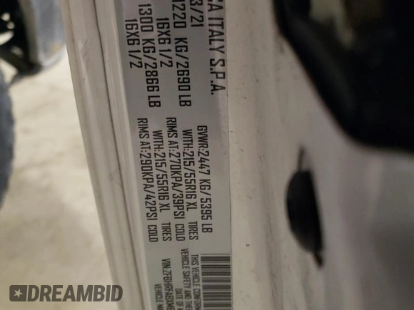 2021 Ram ProMaster City Cargo Tradesman with VIN ZFBHRFABXM6U25145, listed as a Copart auction lot 44509284 with 73,260 mi miles and Salvage Title. Bid and sale history available at DreamBid. Image 12.