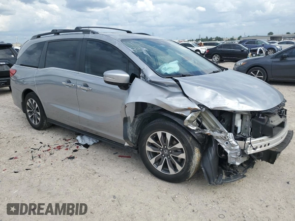 2023 Honda Odyssey EX-L z VIN 5FNRL6H68PB031566, wystawiony jako Copart lot #56232025 z przebiegiem 42 537 mil mil oraz Szkoda całkowita • Salvage title. Historia ofert i sprzedaży dostępna na DreamBid. Obrazek 4.
