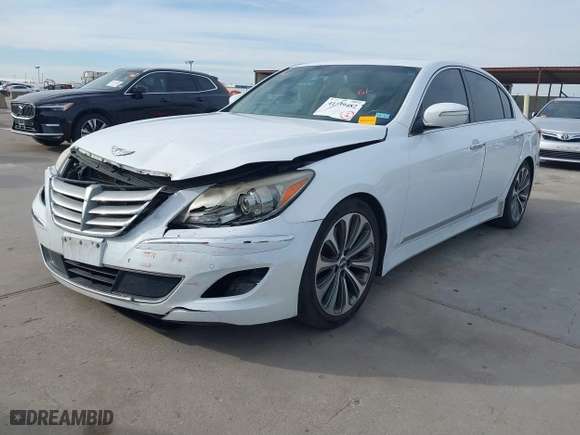 2014 Hyundai Genesis 5.0L R-Spec with VIN KMHGC4DH4EU264721, listed as a IAAI auction lot 41739482 with 120,452 mi miles. Bid and sale history available at carsss.com. Image 2.
