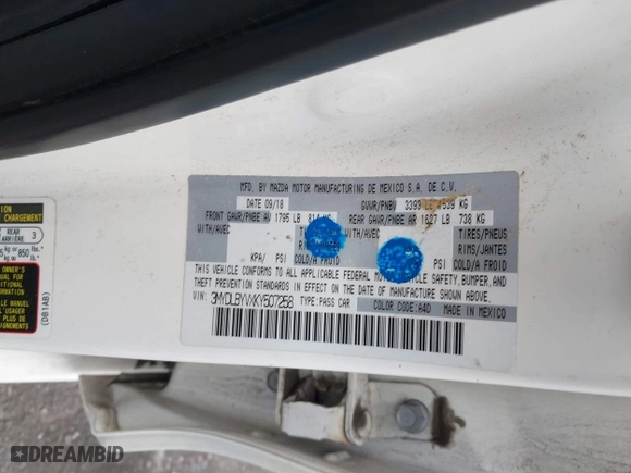 2019 Toyota Yaris Sedan L with VIN 3MYDLBYVXKY507258, listed as a IAAI auction lot 41890588 with 1 mi miles. Bid and sale history available at carsss.com. Image 9.