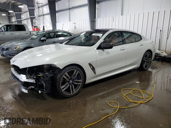 2022 BMW 8 Series 840i with VIN WBAGV4C06NCH11761, listed as a Copart auction lot 79094614 with 37,994 mi miles and Salvage title. Bid and sale history available at DreamBid. Image 1.