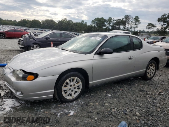 2005 Chevrolet Monte Carlo LS with VIN 2G1WW12E559128263, listed as a Copart auction lot 74888914 with 278,367 mi miles and Salvage Title. Bid and sale history available at carsss.com. Image 1.