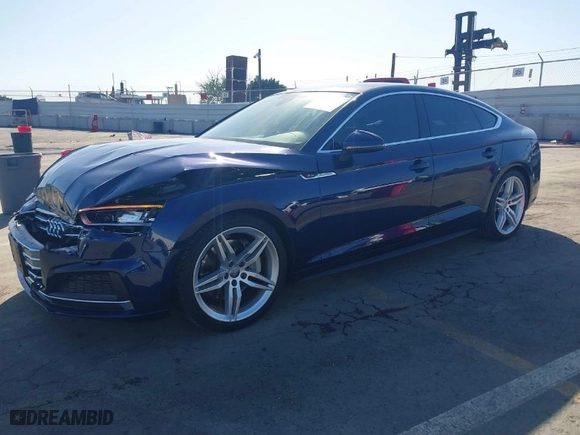2019 Audi A5 Sportback Premium Plus with VIN WAUENCF58KA029106, listed as a IAAI auction lot 41414095 with 43,661 mi miles. Bid and sale history available at carsss.com. Image 2.