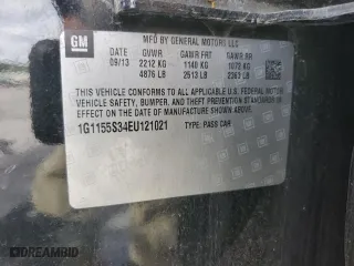 2014 Chevrolet Impala LTZ with VIN 1G1155S34EU121021, listed as a Copart auction lot 51492225 with 0 mi miles and Salvage Title. Bid and sale history available at carsss.com. Image 13.