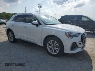 2021 Audi Q3 S line Premium with VIN WA1DECF32M1045084, listed as a Copart auction lot 54657575 with 35,265 mi miles and Salvage Title. Bid and sale history available at DreamBid. Image 4.