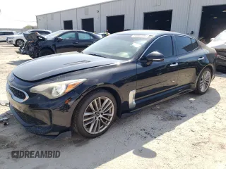 2018 Kia Stinger with VIN KNAE15LAXJ6039369, listed as a Copart auction lot 44592225 with 116,080 mi miles and Salvage Title. Bid and sale history available at carsss.com. Image 1.