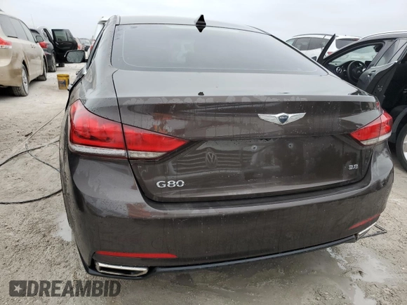 2017 Genesis G80 3.8L with VIN KMHGN4JE2HU177957, listed as a Copart auction lot 75120824 with 0 mi miles and Salvage Title. Bid and sale history available at carsss.com. Image 6.