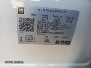 2020 Cadillac XT6 AWD Premium Luxury with VIN 1GYKPDRS0LZ207241, listed as a Copart auction lot 72199624 with 42,476 mi miles and Salvage Title. Bid and sale history available at carsss.com. Image 14.