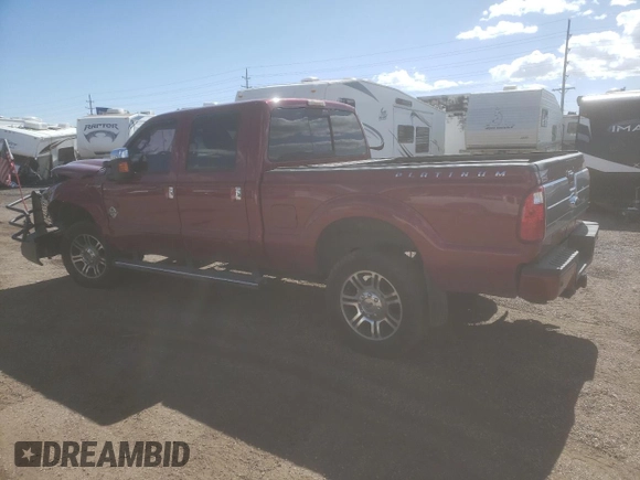 2015 Ford F-350 Platinum with VIN 1FT8W3BT3FEA22502, listed as a Copart auction lot 45839334 with 139,969 mi miles and Salvage title. Bid and sale history available at DreamBid. Image 2.
