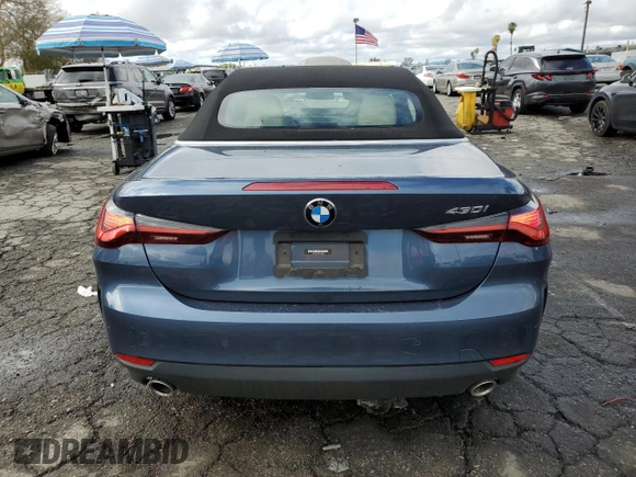 2023 BMW 4 Series 430i with VIN WBA23AT09PCM39690, listed as a Copart auction lot 43609655 with 11,224 mi miles and Salvage Title. Bid and sale history available at carsss.com. Image 6.