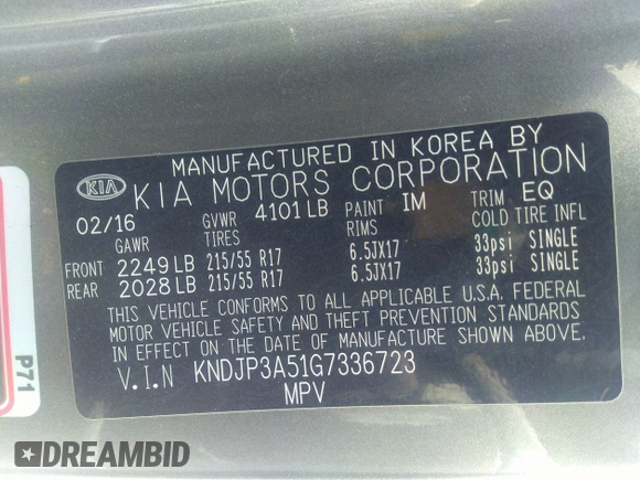 2016 Kia Soul + with VIN KNDJP3A51G7336723, listed as a IAAI auction lot 37082088 with 1 mi miles. Bid and sale history available at carsss.com. Image 9.