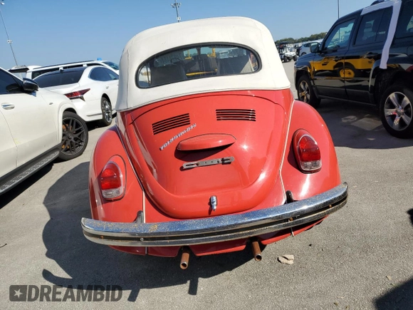 1968 Volkswagen Beetle with VIN 158568466, listed as a Copart auction lot 74978484 with 51,303 mi miles and Salvage Title. Bid and sale history available at DreamBid. Image 6.