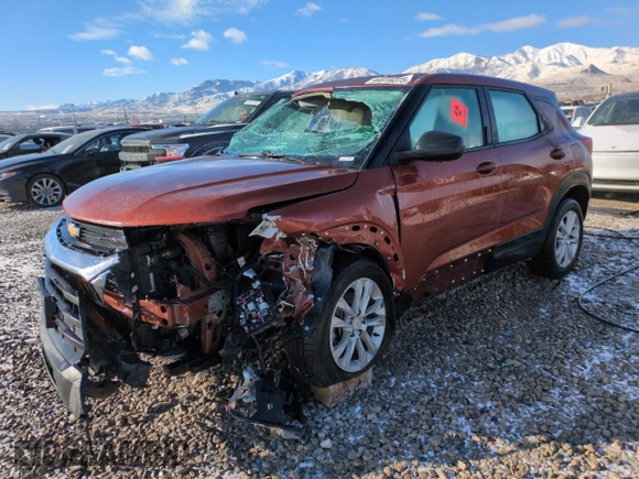 2021 Chevrolet TrailBlazer LS with VIN KL79MNSL7MB030295, listed as a Copart auction lot 44916375 with 0 mi miles and Salvage Title. Bid and sale history available at carsss.com. Image 1.