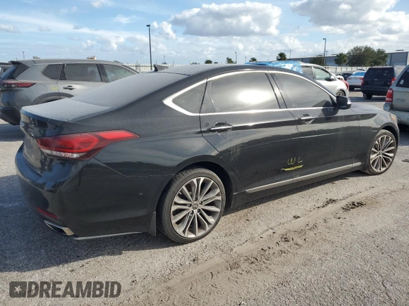 2015 Hyundai Genesis 3.8L with VIN KMHGN4JE6FU098529, listed as a Copart auction lot 76175104 with 0 mi miles and Salvage Title. Bid and sale history available at carsss.com. Image 3.