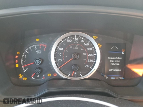 2022 Toyota Corolla Cross LE with VIN 7MUCAABGXNV025847, listed as a Copart auction lot 49153095 with 37,789 mi miles and Salvage title. Bid and sale history available at DreamBid. Image 9.