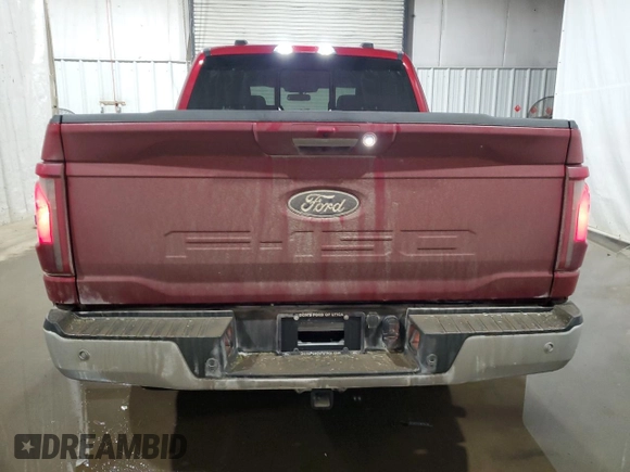 2024 Ford F-150 XLT with VIN 1FTEW3LPXRKE09347, listed as a Copart auction lot 42101375 with 2,301 mi miles and Salvage Title. Bid and sale history available at carsss.com. Image 6.