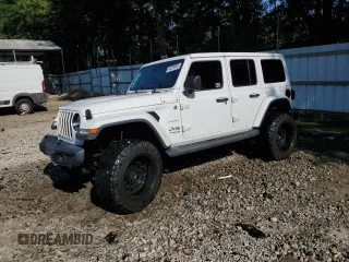 2019 Jeep Wrangler Unlimited Sahara with VIN 1C4HJXEGXKW507924, listed as a Copart auction lot 63289905 with 97,610 mi miles and Salvage title. Bid and sale history available at DreamBid. Image 1.