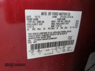 2014 Ford Explorer с VIN 1FM5K7B82EGA86367, выставлен на аукционе Copart как лот 56348005 с пробегом 141 181 миль миль и Списание • Salvage title. История ставок и продаж доступна на DreamBid. Изображение 13.