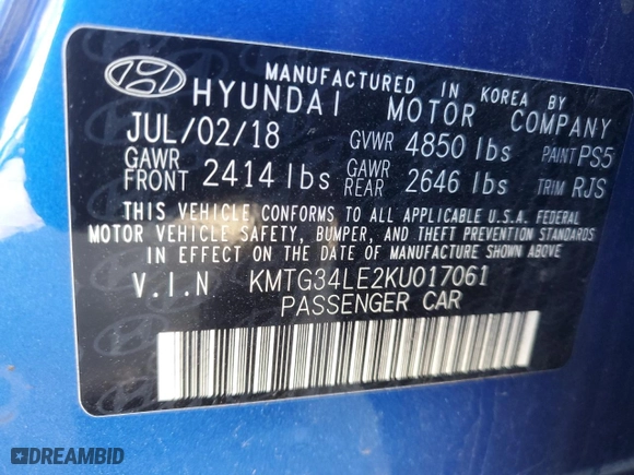 2019 Genesis G70 3.3T Advanced with VIN KMTG34LE2KU017061, listed as a Copart auction lot 46346405 with 95,592 mi miles and Salvage Title. Bid and sale history available at carsss.com. Image 12.