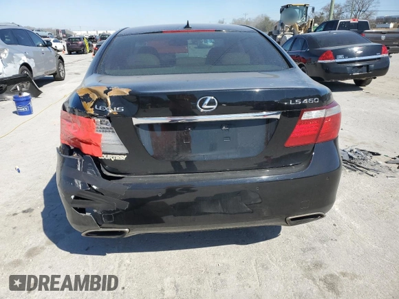 2008 Lexus LS 460 with VIN JTHBL46F585065698, listed as a Copart auction lot 47990655 with Not Provided miles and Salvage Title. Bid and sale history available at DreamBid. Image 6.