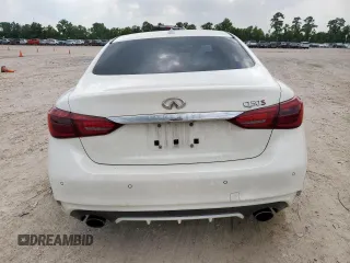 2018 Infiniti Q50 Red Sport 400 with VIN JN1FV7AP4JM460467, listed as a Copart auction lot 57075525 with 182,405 mi miles and Salvage title. Bid and sale history available at DreamBid. Image 6.