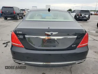 2018 Genesis G90 Premium z VIN KMHG34JA6JU043672, wystawiony jako Copart lot #54184215 z przebiegiem 134 897 mil mil oraz Szkody całkowita. Historia ofert i sprzedaży dostępna na DreamBid. Obrazek 6.