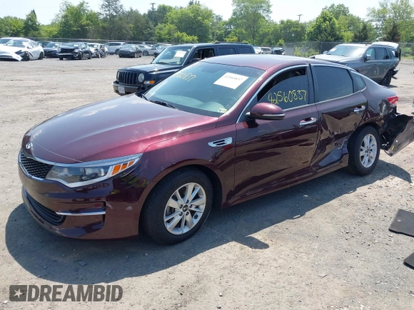 2018 Kia Optima LX with VIN 5XXGT4L32JG183016, listed as a IAAI auction lot 42560837 with 161,426 mi miles and . Bid and sale history available at DreamBid. Image 17.