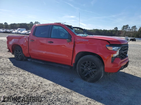 2024 Chevrolet Silverado 1500 Custom with VIN 1GCPABEK9RZ386105, listed as a Copart auction lot 45784925 with 6,080 mi miles and Salvage Title. Bid and sale history available at DreamBid. Image 4.