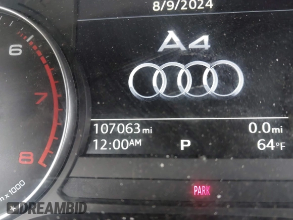 2018 Audi A4 Premium with VIN WAUKMAF42JA146373, listed as a IAAI auction lot 41276588 with 107,063 mi miles. Bid and sale history available at carsss.com. Image 14.