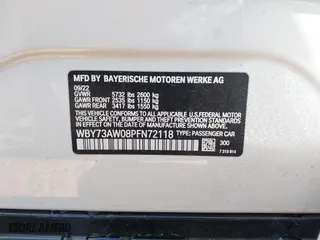 2023 BMW i4 eDrive40 with VIN WBY73AW08PFN72118, listed as a IAAI auction lot 41849570 with 27,118 mi miles. Bid and sale history available at carsss.com. Image 9.