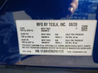 2020 Tesla Model S Long Range с VIN 5YJSA1E26LF411172, выставлен на аукционе IAAI как лот 41318180 с пробегом 45 332 миль миль и . История ставок и продаж доступна на DreamBid. Изображение 9.